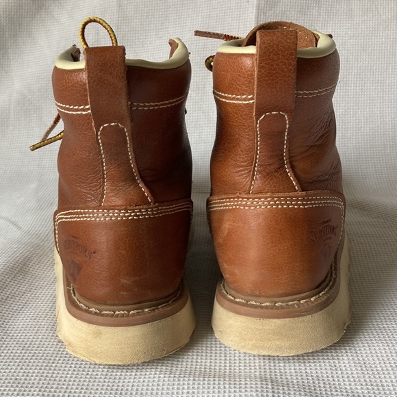 Herman Survivors Oakridge Steel Toe Work Boots Brown Leather Size 7.5 - Picture 4 of 12